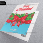 Lazo rojo navideño con guirnaldas verdes – Nueva tarjeta de navidad corporativa Perú 2016