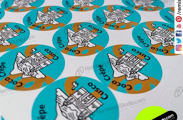 Stickers adhesivos circulares para Coco Crepe