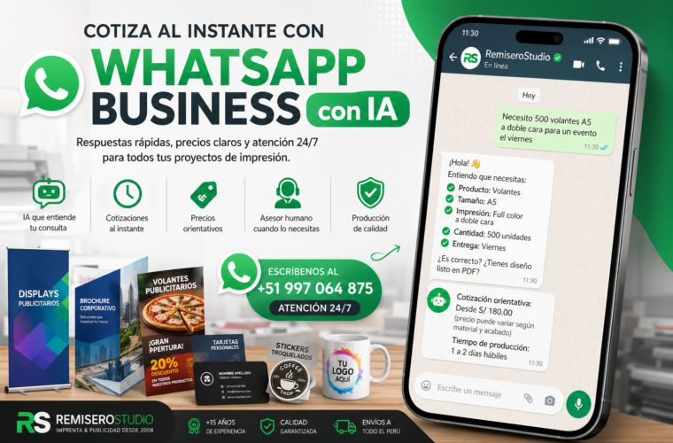 imprenta en Lima WhatsApp Business IA RemiseroStudio