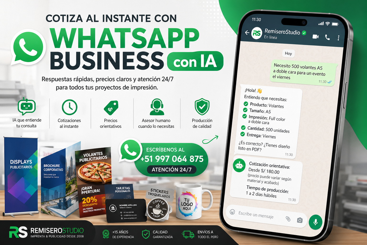 imprenta en Lima WhatsApp Business IA RemiseroStudio